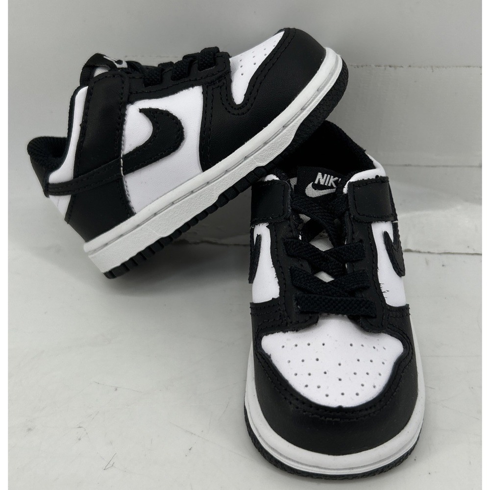Nike Dunk Low Panda CW1589-100 Sneakers Black And White Toddler Size 4C NEW
